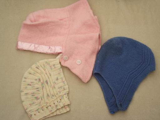 40s 50s vintage baby clothes lot, sweet shabby old doll clothes & blankets 