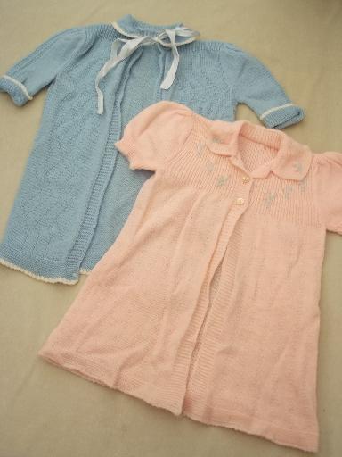 40s 50s vintage baby clothes lot, sweet shabby old doll clothes & blankets 