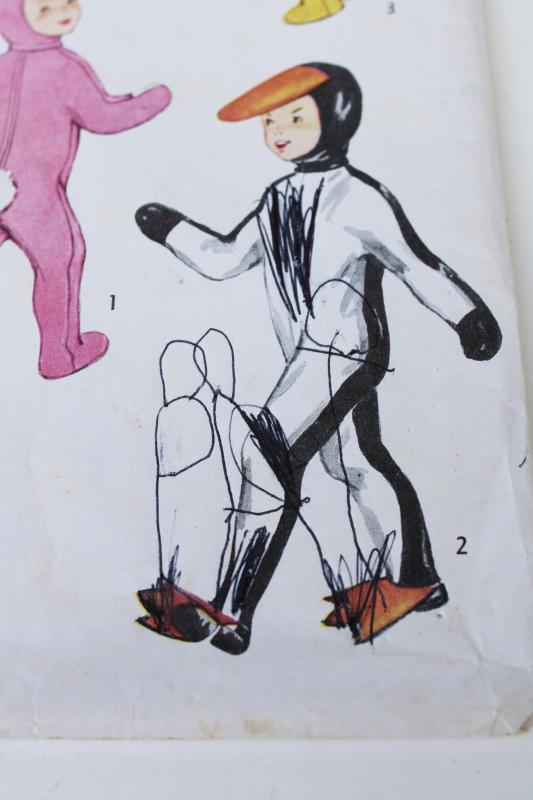 40s 50s vintage pink bunny suit costume sewing pattern, Ralphie A Christmas Story