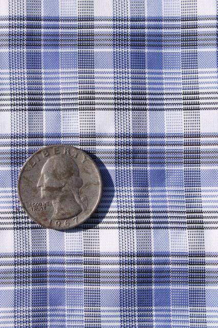 40s 50s vintage rayon fabric, shirting plaid heavy silky fabric for sewing or lining fabric