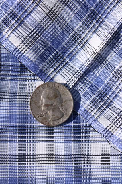 40s 50s vintage rayon fabric, shirting plaid heavy silky fabric for sewing or lining fabric