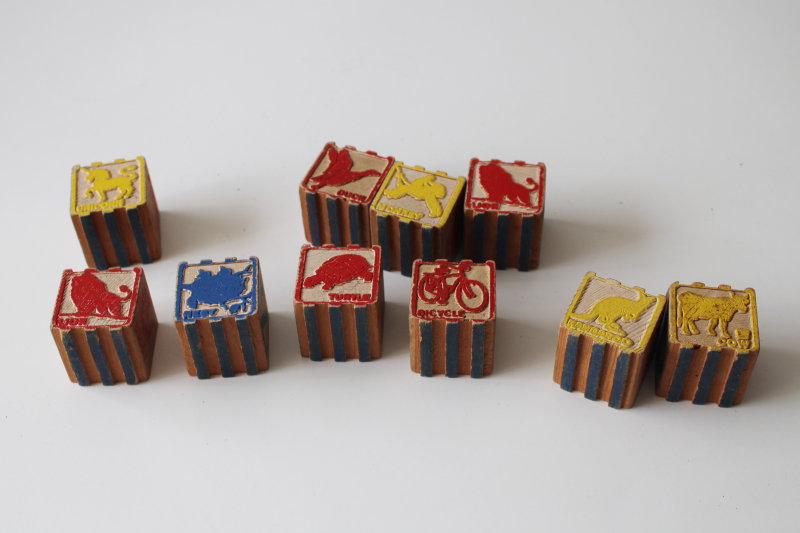 40s 50s vintage wood alphabet blocks primitive toy letters wooden blocks