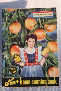 40s WWII vintage Kerr home canning cookbook w/ great graphics, recipes for pickles & jelly