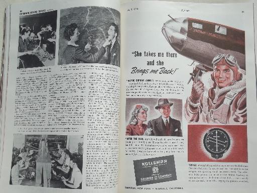 40s vintage Flying / Industrial Aviation magazine w/ WWII airplane photos  