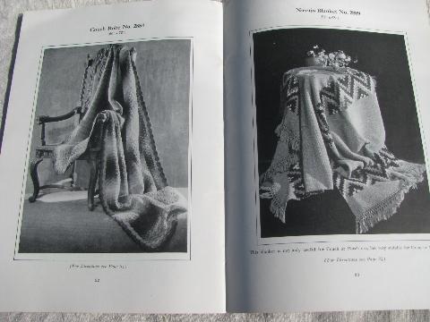 40s-50 vintage crochet booklets lot, crocheted afghan patterns