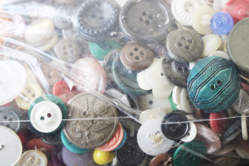 5 POUNDS lot old, antique, vintage buttons, button box collection from estate