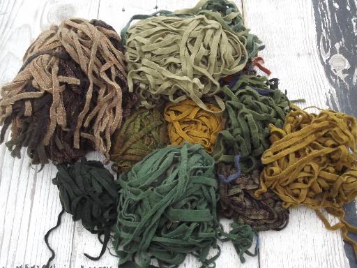 5 lbs wool strips for rug hooking, huge lot pre-cut wool fabric in vintage colors