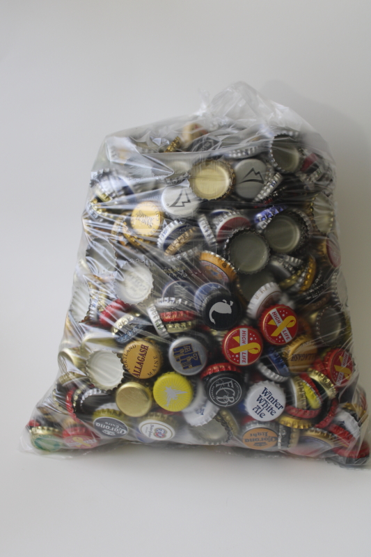 5 plus pounds assorted used beer bottle caps for junk crafts or upcycle