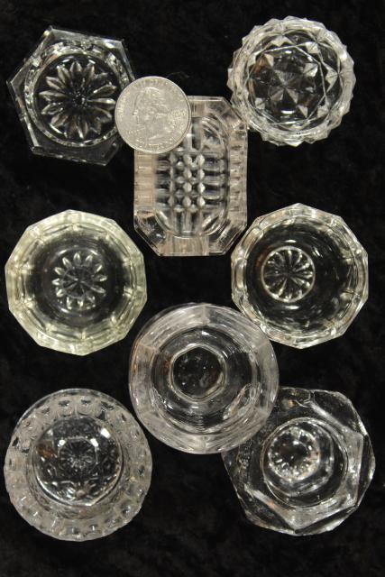 50+ antique and vintage pressed pattern glass salt cellars, salts dips dishes