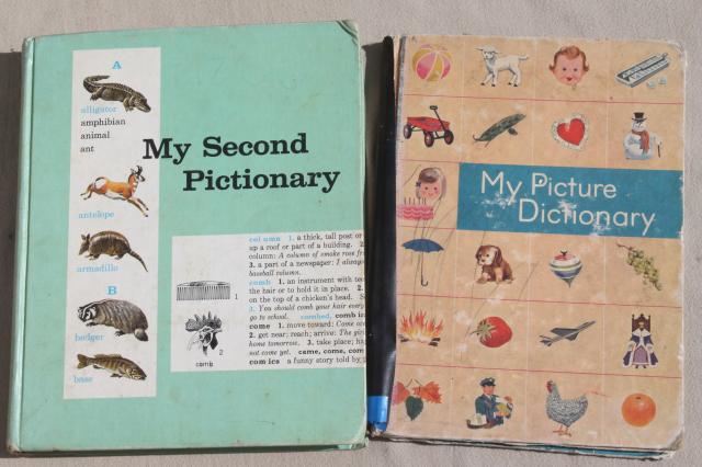 50s 60s vintage early readers, learning to read school books w/ great retro pictures