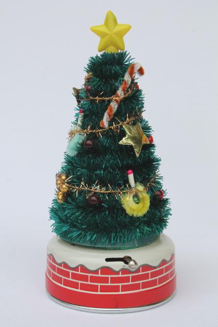 50s Japan vintage Blinking Xmas Tree, battery operated Christmas toy