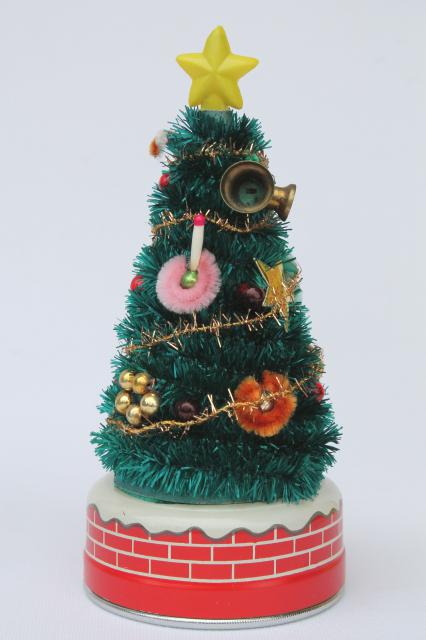 50s Japan vintage Blinking Xmas Tree, battery operated Christmas toy