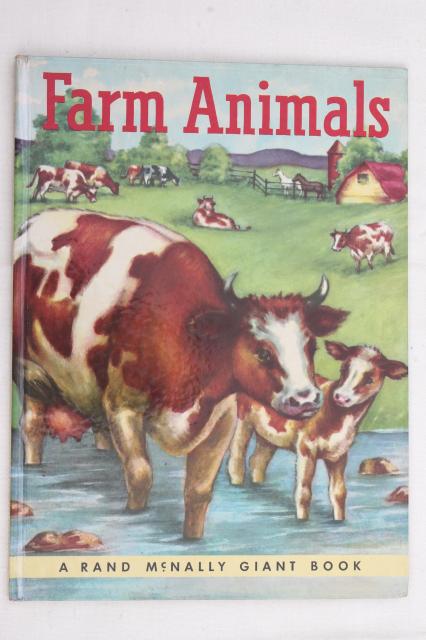 50s and 60s vintage picture books, Farm Animals, Animal Friends with ...