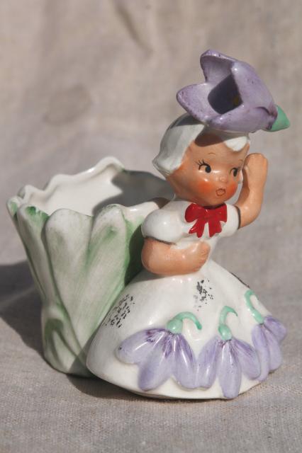 Napco, Accents, Vintage Napcoware Adorable Pixie Elf Girl Magnetic Bobby  Pin Cup Holder C770