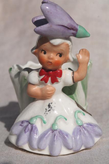 Napco, Accents, Vintage Napcoware Adorable Pixie Elf Girl Magnetic Bobby  Pin Cup Holder C770