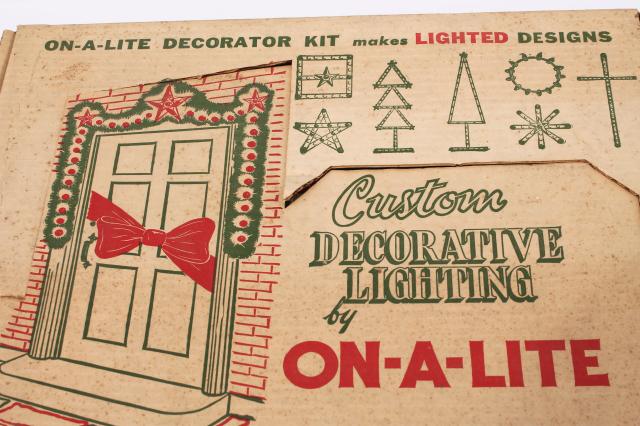 50s vintage On A Lite Christmas lights, plug in big bulbs w/ lucite stars etc.