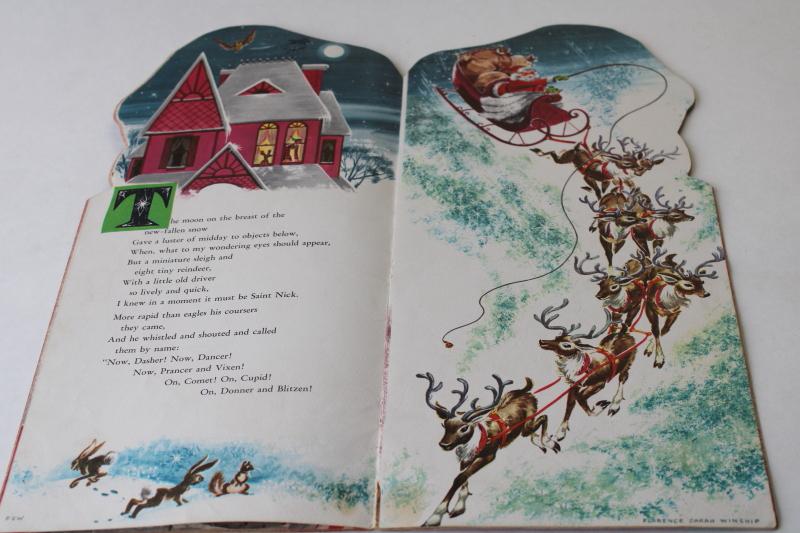 50s vintage Whitman die-cut Santa Night Before Christmas picture book