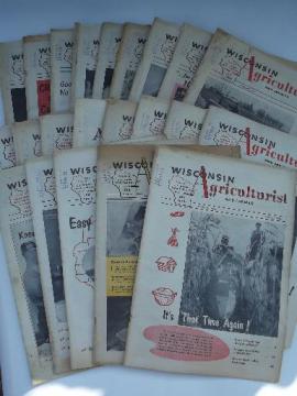 50s vintage Wisconsin Agriculturist farming magazines, lot of 22 issues