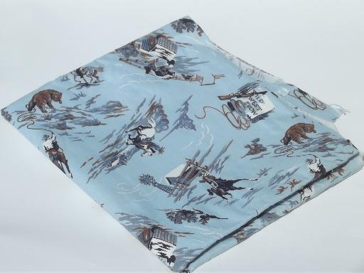 Cotton Cowboy Club Country Club Wild West Cowboys Western Cream Cotton  Fabric Print by the Yard (1121-7447)