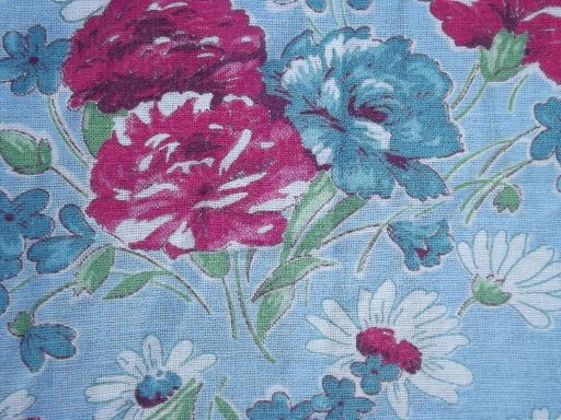 50s vintage kitchen smock, roses print cotton feedsack fabric cover-all