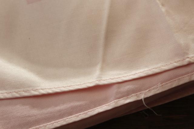 50s vintage tablecloth, pale rose pink rayon satin damask made in Japan