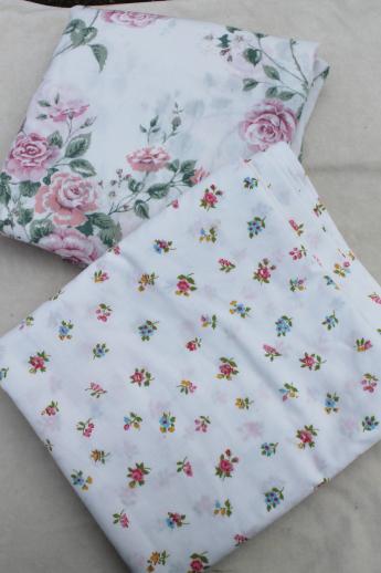 60s 70s 80s vintage flower print fabric bed sheets, huge lot of retro ...