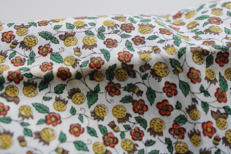 60s 70s vintage Penneys label Belgian cotton fabric tiny print in fall colors