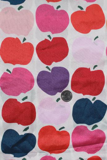 60s 70s vintage print poly fabric, Marimekko style big apple design, very mod!