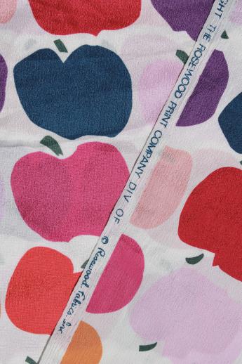 60s 70s vintage print poly fabric, Marimekko style big apple design, very mod!