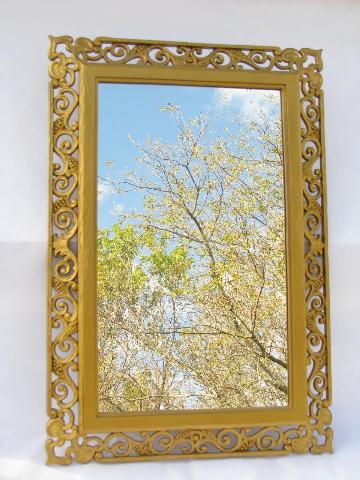 60s vintage Syroco, florentine or spanish colonial ornate gold frame w/ mirror