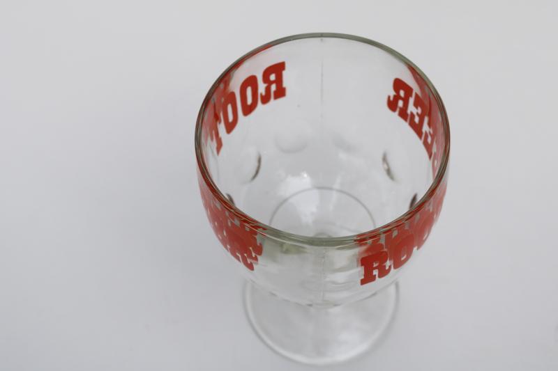 70s 80s vintage ROOT BEER glass, big retro beer glass style goblet