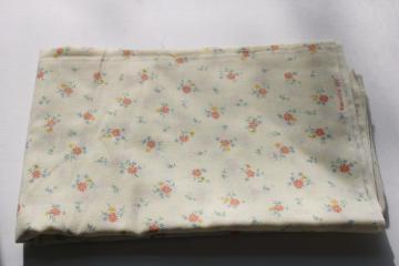 70s 80s vintage fabric, prairie girl tiny floral print flowers on yellow