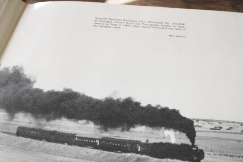 70s book last steam locomotives, Iron Rooster vintage trains photos around the world