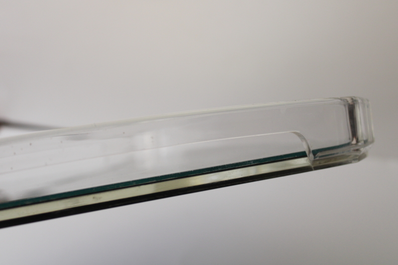 70s mod vintage mirrored clear lucite plastic tray, retro bar drinks tray