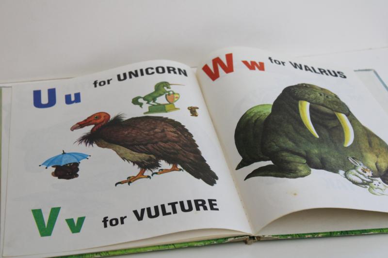 70s vintage Big Golden Book Animal ABC, Garth Williams picture book