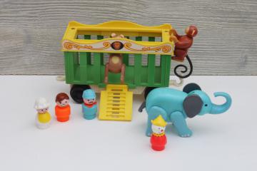70s vintage Fisher Price lot circus animals, 70s  80s little people clown, children
