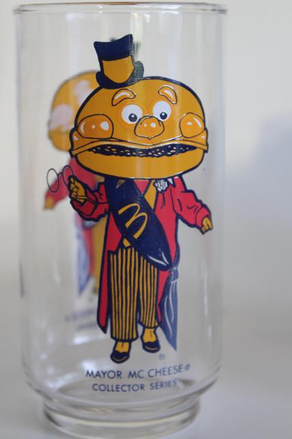 70s vintage McDonald's glasses, Ronald McDonald & friends characters