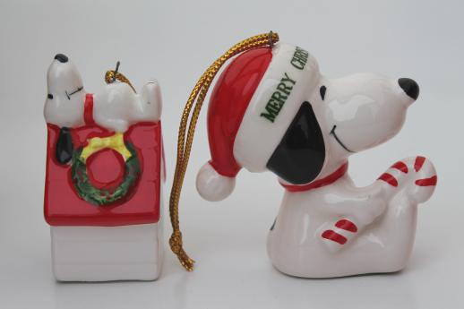 70s vintage Snoopy / Peanuts Christmas ornaments set in original