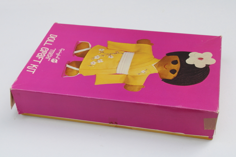 70s vintage Springbok craft kit, felt doll to make girl of Japan children of the world series