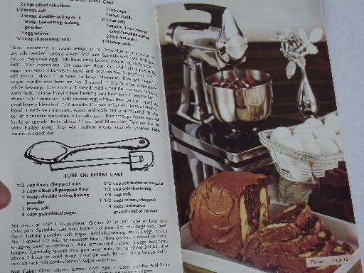70s vintage Sunbeam mixmaster cookbook, mixer instructions and recipes