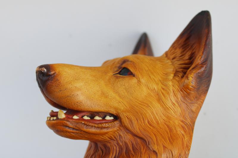 70s vintage chalkware Bossons head German Shepherd dog Rin Tin Tin?