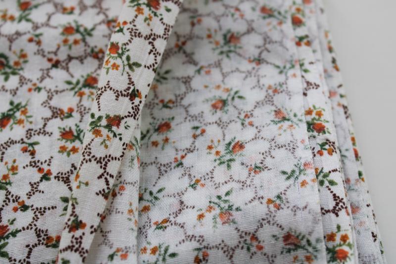 70s vintage floral print cotton fabric, prairie girl cottagecore style flowers