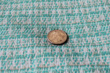 70s vintage polyester double knit fabric, wintergreen mint, cream & tan