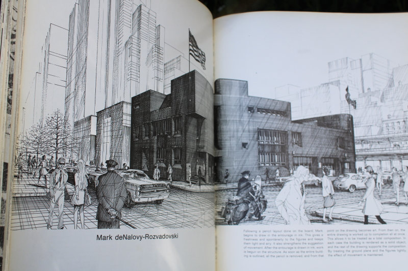 70s vintage textbook, Architectural Delineation drawings from photos