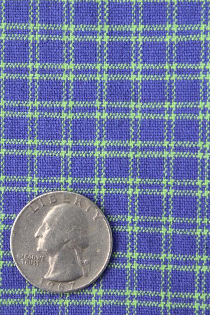 80s 90s vintage country cowgirl shirting cotton fabric, windowpane woven checks in girly colors