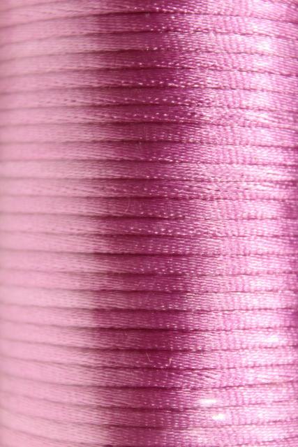 80s 90s vintage new old stock spools of rose pink satin rattail cord