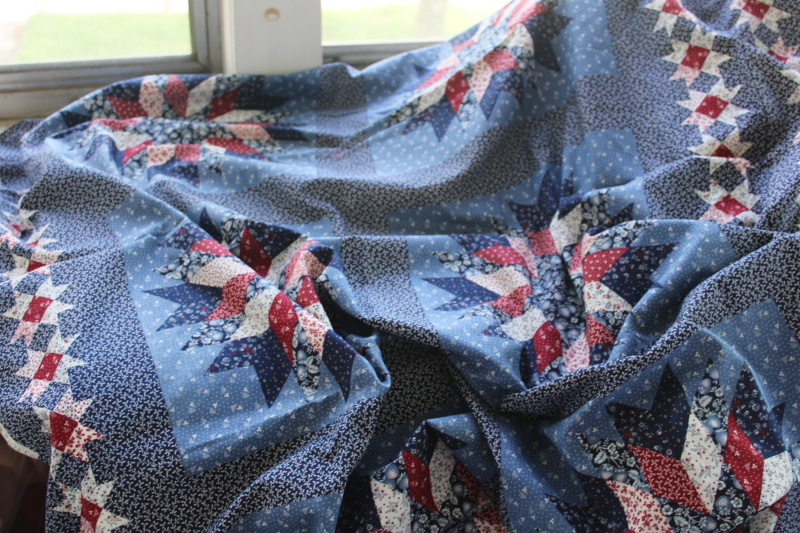 80s prairie style vintage calico patchwork print cheater quilt fabric, VIP Cranston cotton
