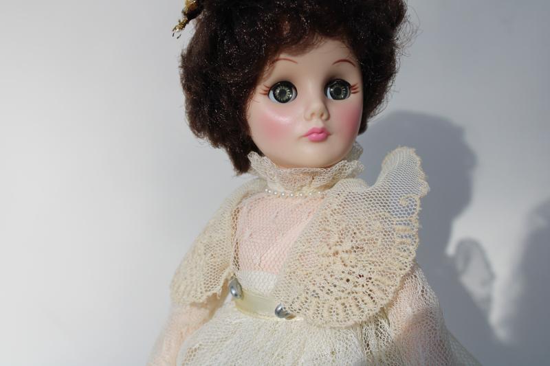 80s vintage Effanbee doll, Grande Dames Jacqueline ivory lace gown Jackie Kennedy