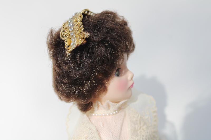 80s vintage Effanbee doll, Grande Dames Jacqueline ivory lace gown Jackie Kennedy