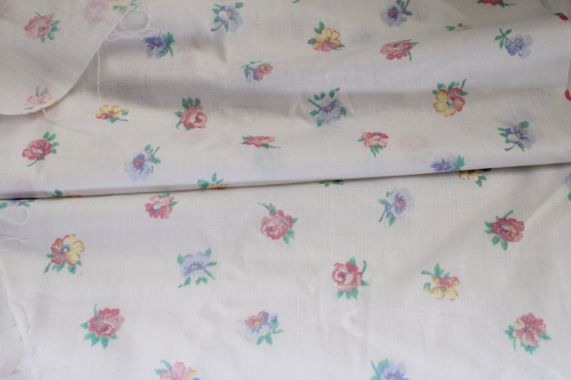 80s vintage Joan Kessler floral print cotton fabric, small flowers in ...